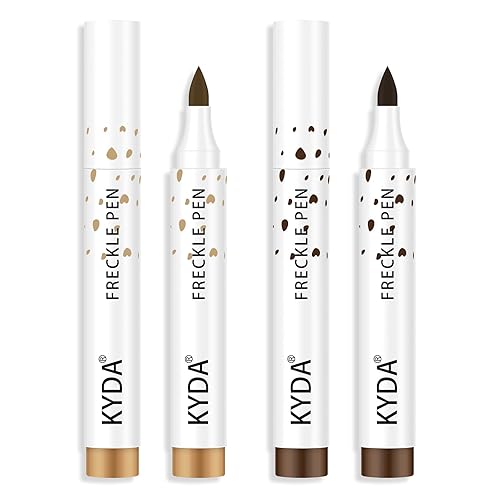 KYDA 2 Colors Freckle Pen,Natural Lifelike Freckle Makeup, Waterproof Longlasting Soft Dot Sopt Pen, Sunkissed Makeup-Dark Brown&Light Brown Beauty & Personal Care KYDA