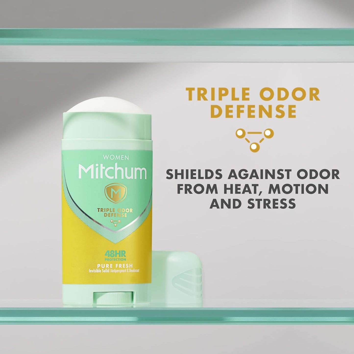 Mitchum For Women Advanced Control Anti-Perspirant Deodorant Invisible Solid Pure Fresh 2.70 oz (Pack of 3) Beauty and Personal Care Mitchum