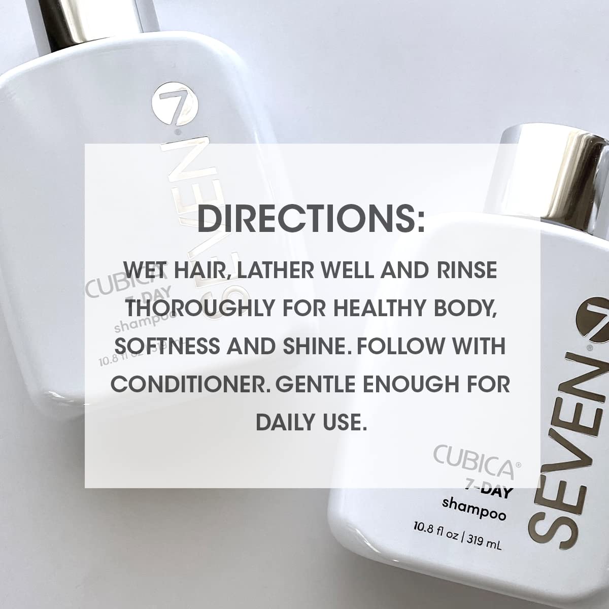 SEVEN Haircare Cubica 7-DAY Shampoo for Women, Men, All Hair Types, Add Shine and Moisture to Hair, Sulfate & Paraben Free, Cruelty Free with Biotin + Beauty & Personal Care SEVEN