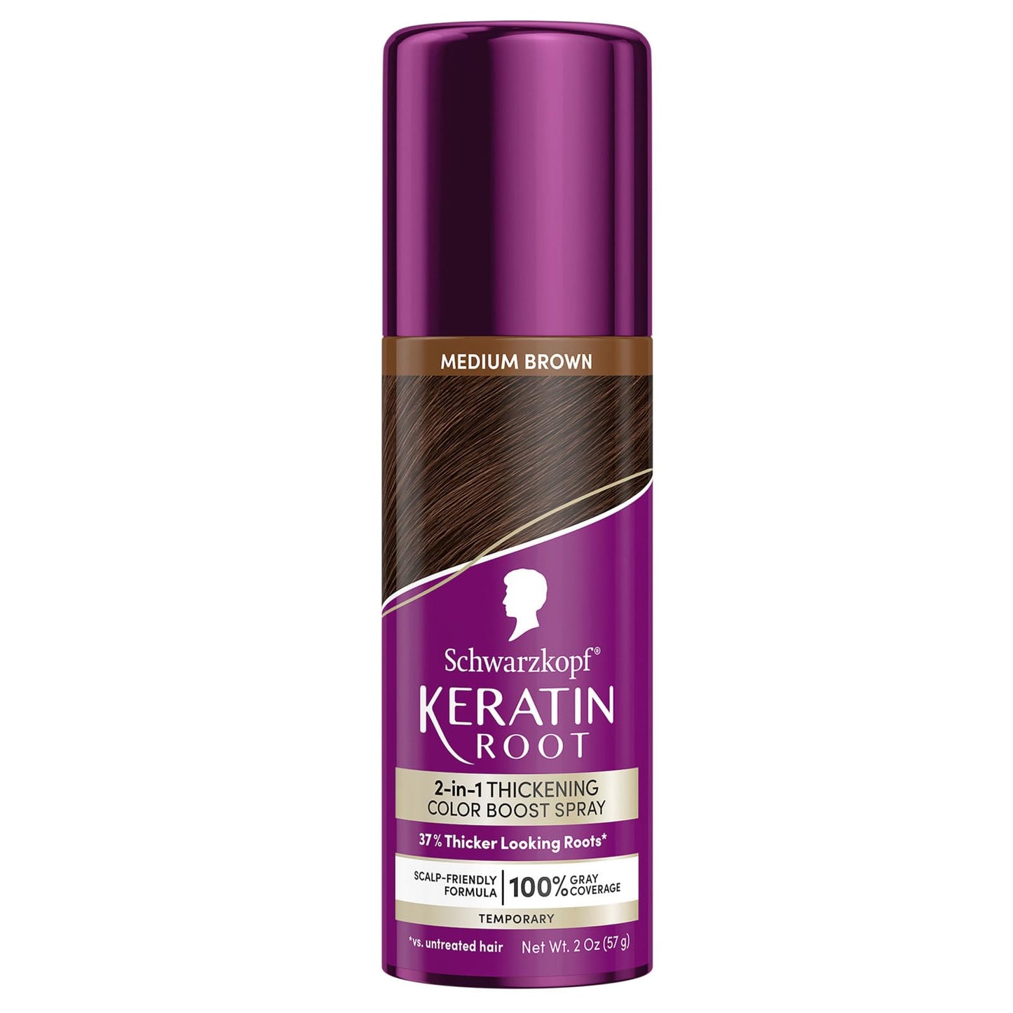 Schwarzkopf Keratin Color Root Temporary Hair Color Spray, Medium Brown, Instant Gray Coverage, Thicker, Fuller-Looking Roots, Easy-to-Use, No Beauty & Personal Care Schwarzkopf