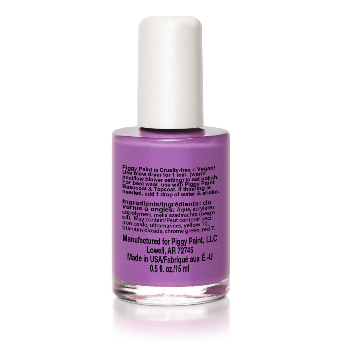 Piggy Paint Nail Polish, Non-Toxic, Natural, Vegan - Bright Light Purple