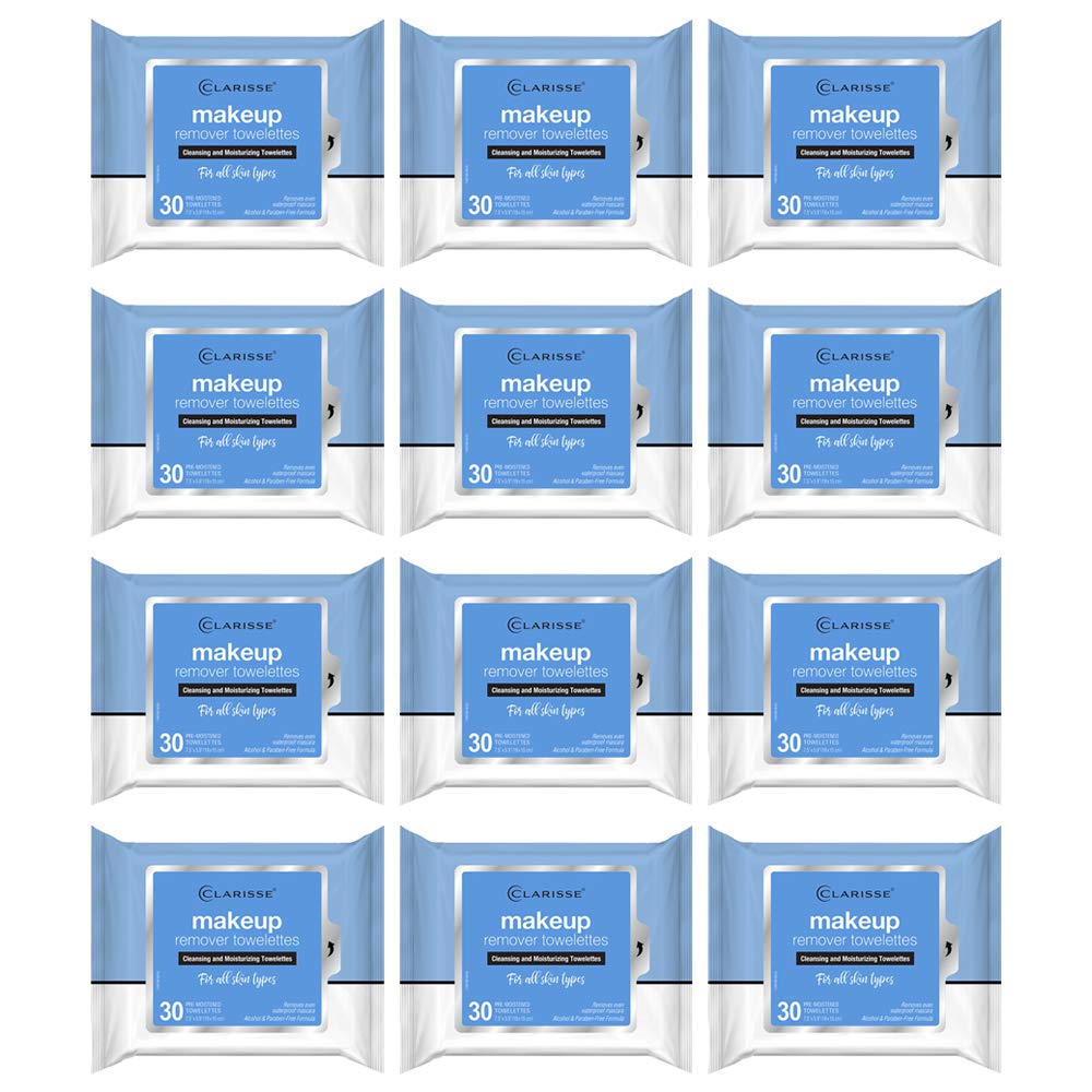 Clarisse 10781-12 Make Up Remover Cleansing and Moisturizing Towelettes, 30-Ct. - Quantity 1212 Beauty & Personal Care Clarisse