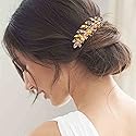 Yheakne Bridal Rhinestone Hair Clip Comb Gold Crystal Wedding Headpieces Shining Headwear Crystal Hair Barrette Pin Bridal Hair Accessories for Women Beauty & Personal Care Yheakne