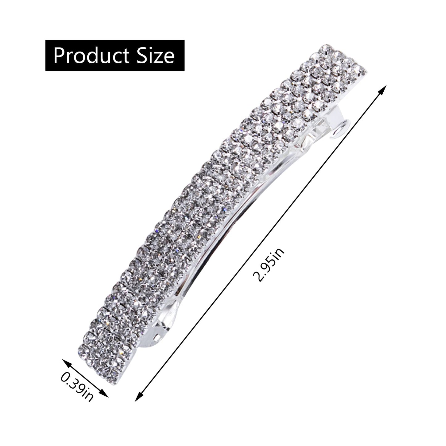 Meisuitd Crystal Hair Barrette 2 Pcs Sparkly Rhinestone Hair Clip French Design Bridal Fashion Gorgeous Bling Rhinestone Hair Clips Ponytail Holder Beauty & Personal Care Meisuitd