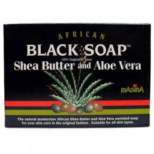 Madina African Black Soap Shea Butter and Aloe Vera, 3.5 oz Beauty & Personal Care beauty giant