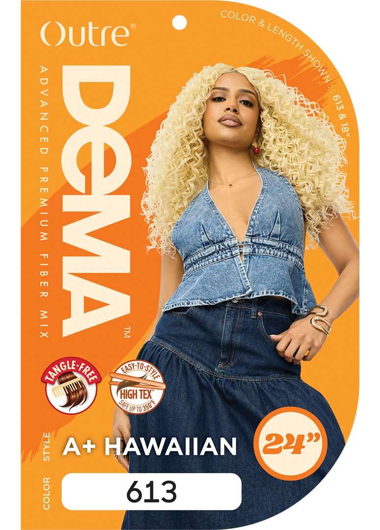 Outre DeMA - Advanced Premium Fiber Mix Synthetic Weave - A+ Hawaiian 24" (OFF BLACK 1B)