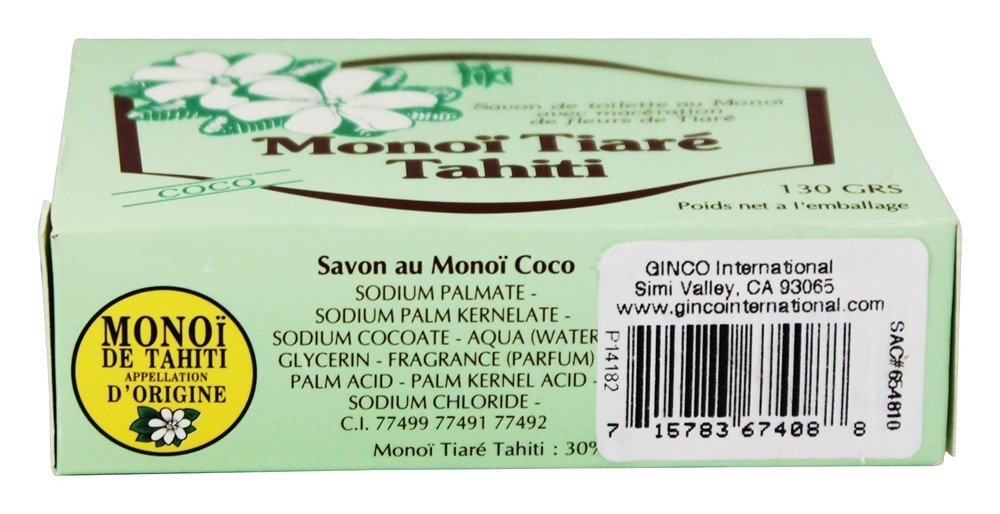 MONOI Tiare Soap Bar Coconut 4.6 OZ Beauty & Personal Care Monoi Tiare Tahiti
