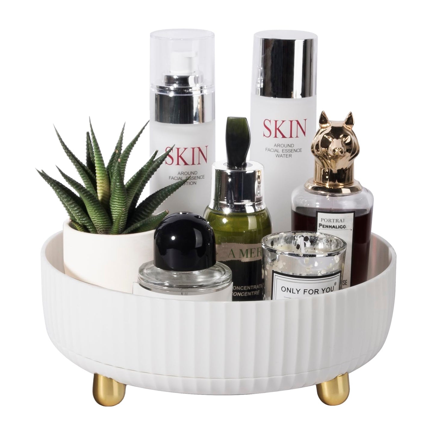 Anyoifax Makeup Perfume Organizer Tray 360 Degree Rotating Lazy Susan Skincare Lotion Organizer Spinning Cosmetics Storage for Dresser, Vanity Beauty and Personal Care Anyoifax Default Title