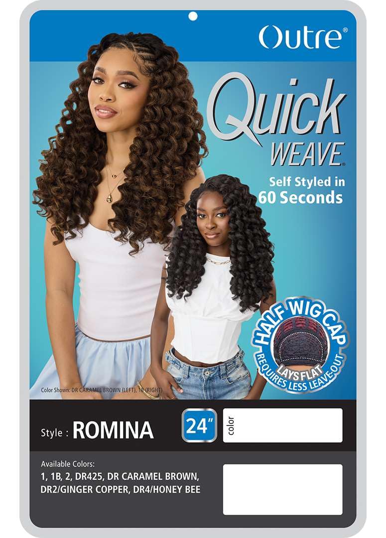Outre Quick Weave Synthetic Half Wig - Romina (DR2/GINGER COPPER)