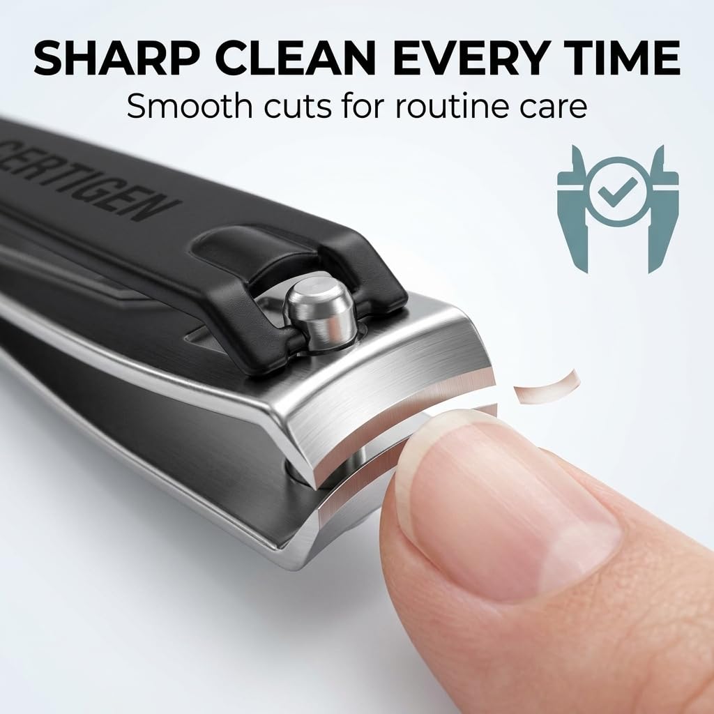 Nail Clippers Set 6 -Pack - Includes Toenail Clippers, Fingernail Clipper, and Finger Nail Clippers for Men and Women Adult, Toe Nail and Fingernail Beauty and Personal Care CERTIGEN