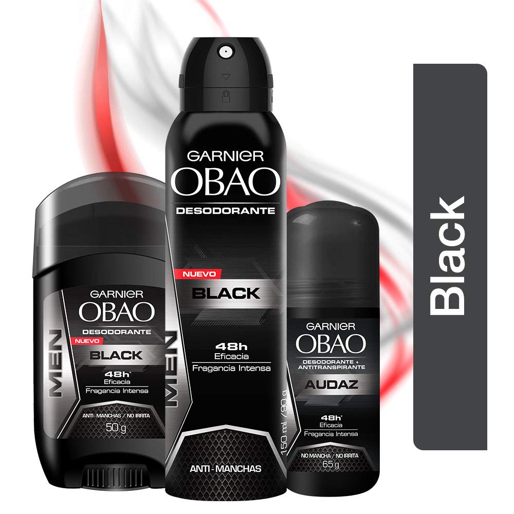 Obao Mens Black Deodorant Spray 150ml - Desodorante Negro Aerosol para Hombre (Pack of 1) Beauty and Personal Care Obao