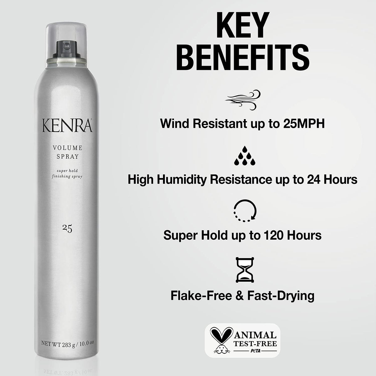 Kenra Professional Volume Spray 25 50% | Super Hold Finishing & Styling Hairspray | Flake-free & Fast-drying | Wind & Humidity Resistance | All Hair