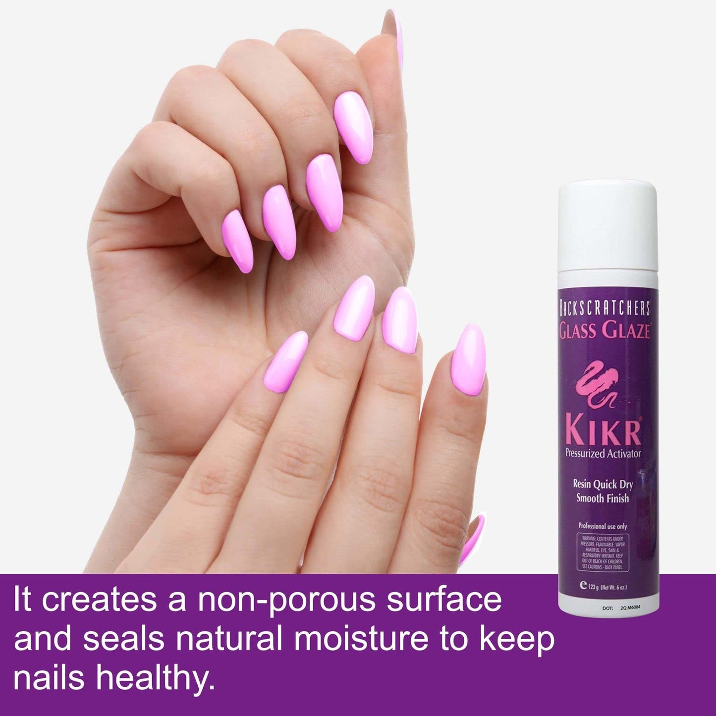 BACKSCRATCHERS - Kikr Activator - Fiberglass Or Silk Wrap Nail Extension Glue - 6 Oz Beauty & Personal Care BACKSCRATCHERS