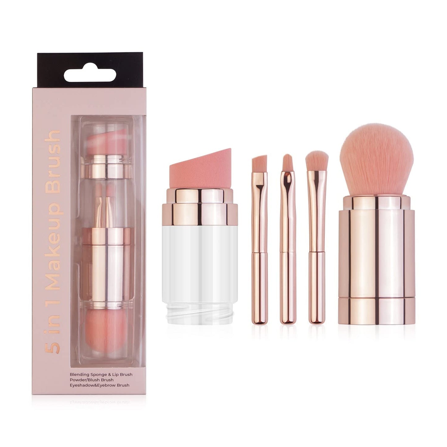 Liasun 5 In 1 Exquisite Multi-function Makeup Brushes Funny Combination Design - Blush Brush, Eyeshadow Brush, Angled Brow Brush,Blending Brush Beauty & Personal Care Liasun