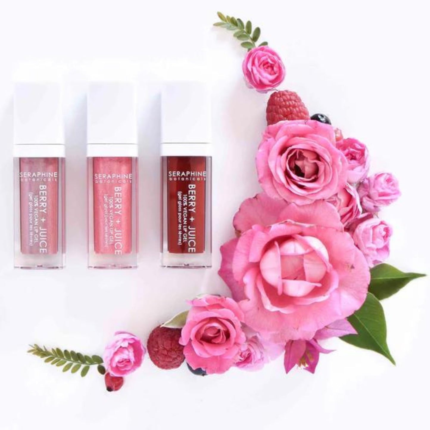 Seraphine Botanicals Berry + Juice - 100% Vegan Lip Gel Tinted Gloss 0.20 fl oz (Cherry Compote) Beauty & Personal Care Seraphine Botanicals