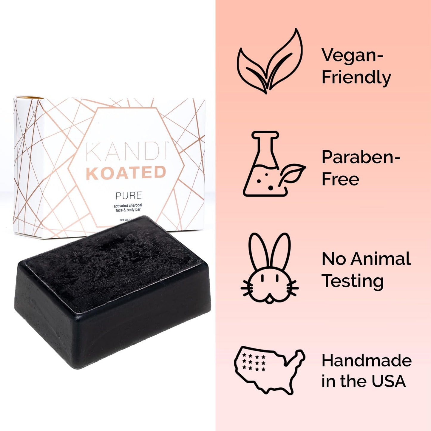 Kandi Koated PURE Face & Body Cleansing Bar Burruss - Neem & Moringa Oils, Sea Moss, Coffee Extract - Activated Charcoal Detox for Clear, Radiant Skin Beauty & Personal Care Kandi