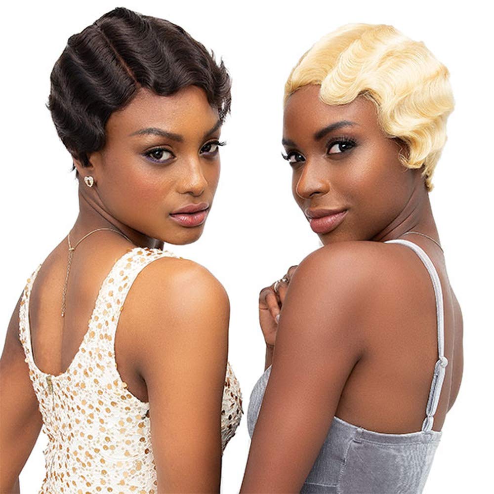 Janet Collection 100% Human Remy Hair Wig Mommy Parting Wig (1B)