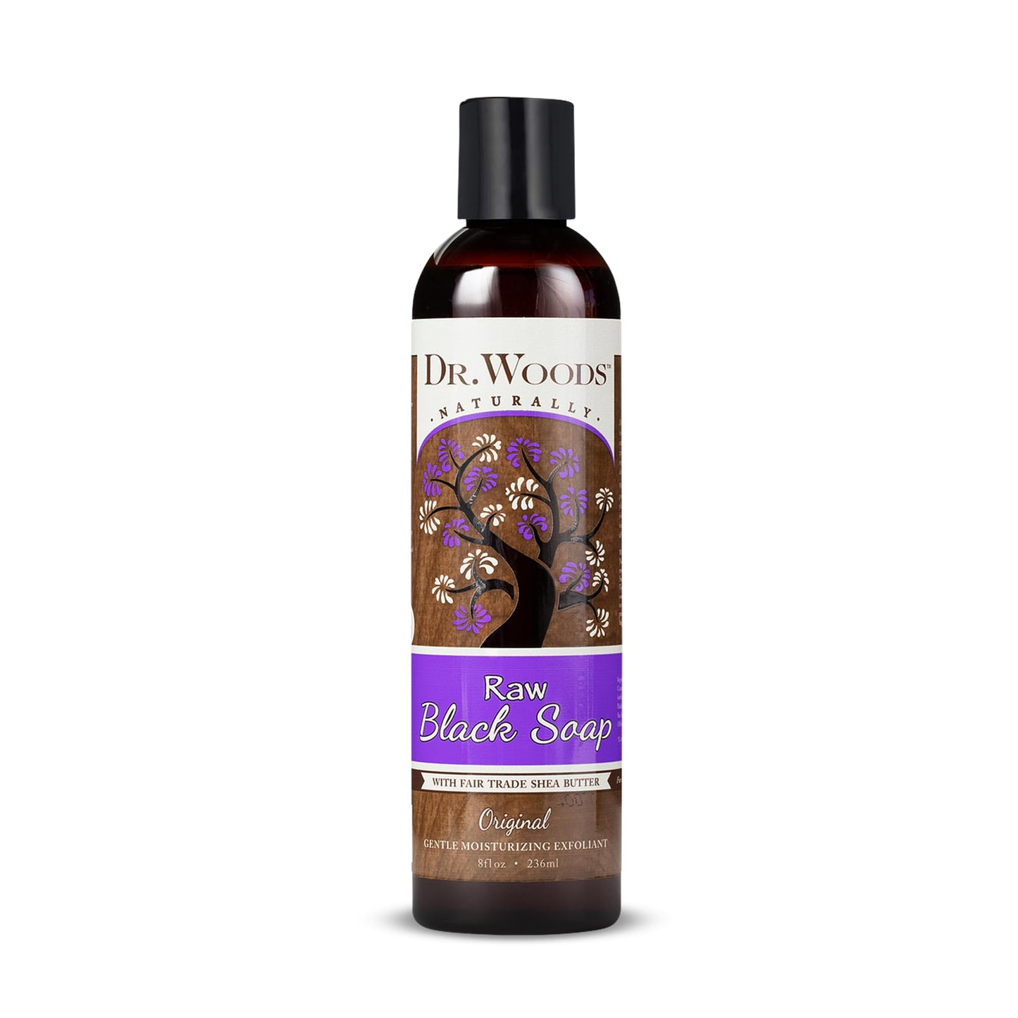 Dr. Woods Raw African Liquid Black Soap - Body Wash for Men and Women, Contains Organic Shea Butter, Gentle Exfoliant, Natural Cleanser for Face Beauty & Personal Care Dr. Woods