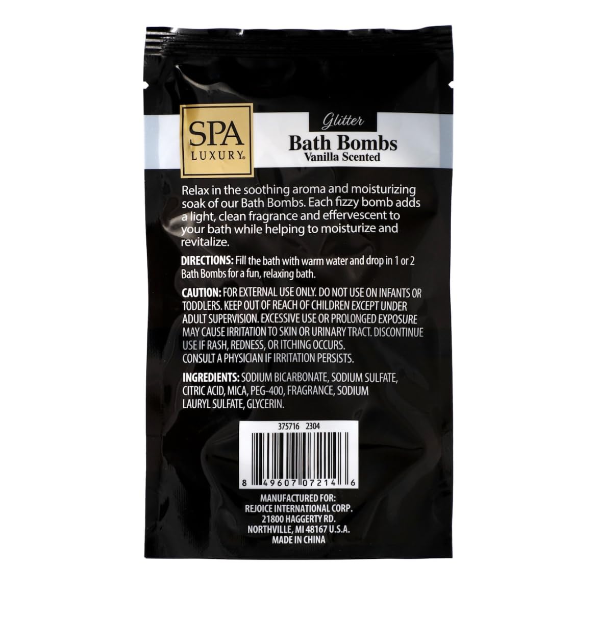 Spa Luxury Glitter Bombs Vanilla Scented 2 ct 3.5 oz Beauty & Personal Care Spa Luxury