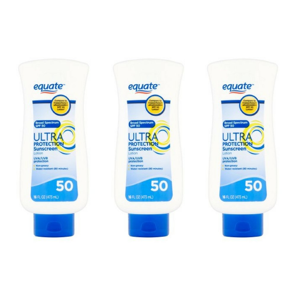 Equate Ultra Protection Sunscreen Lotion, SPF 50, 16 fl oz (3 pack) Beauty & Personal Care MarvelsAura