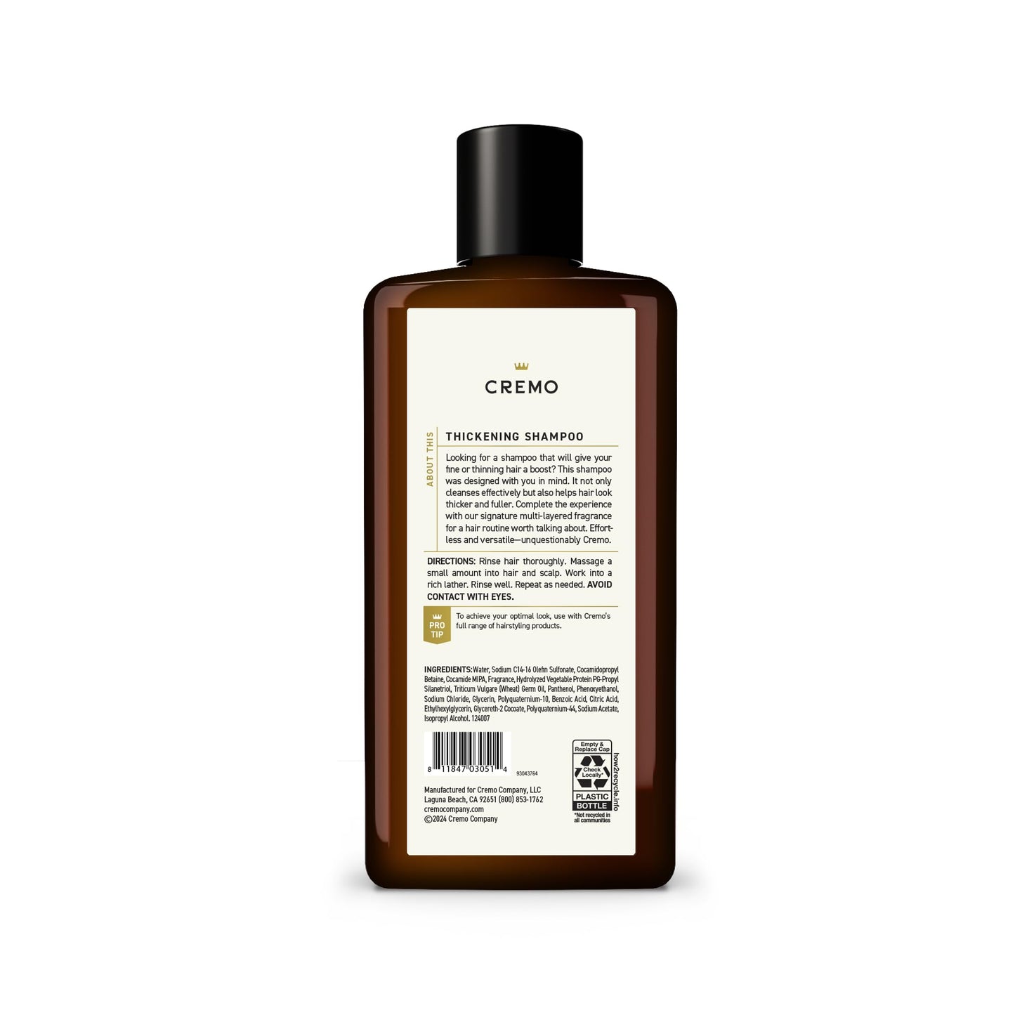 Cremo Juniper & Eucalyptus Barber Grade Thickening Shampoo, 16 Fl Oz Beauty & Personal Care Cremo