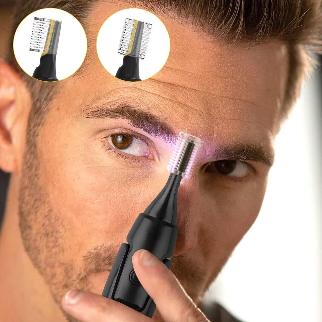 USonline911 Electric Nose Hair Trimmer Machine Shaver Clipper Cutter Hair Shaving Tool Portable Nose Ear Razor Trimmer 2 x Brush Heads & 1 x Hair Beauty and Personal Care USonline911