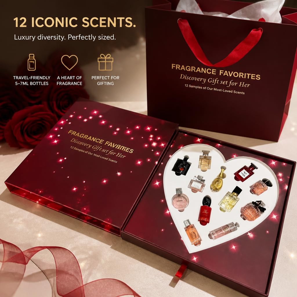 BEAUTIVANA Mini Perfume Gift Set for Women - 12-Piece Floral & Citrus Fragrance Collection, Travel Size Body Spray Variety Pack with Heart-Shaped Beauty & Personal Care BEAUTIVANA