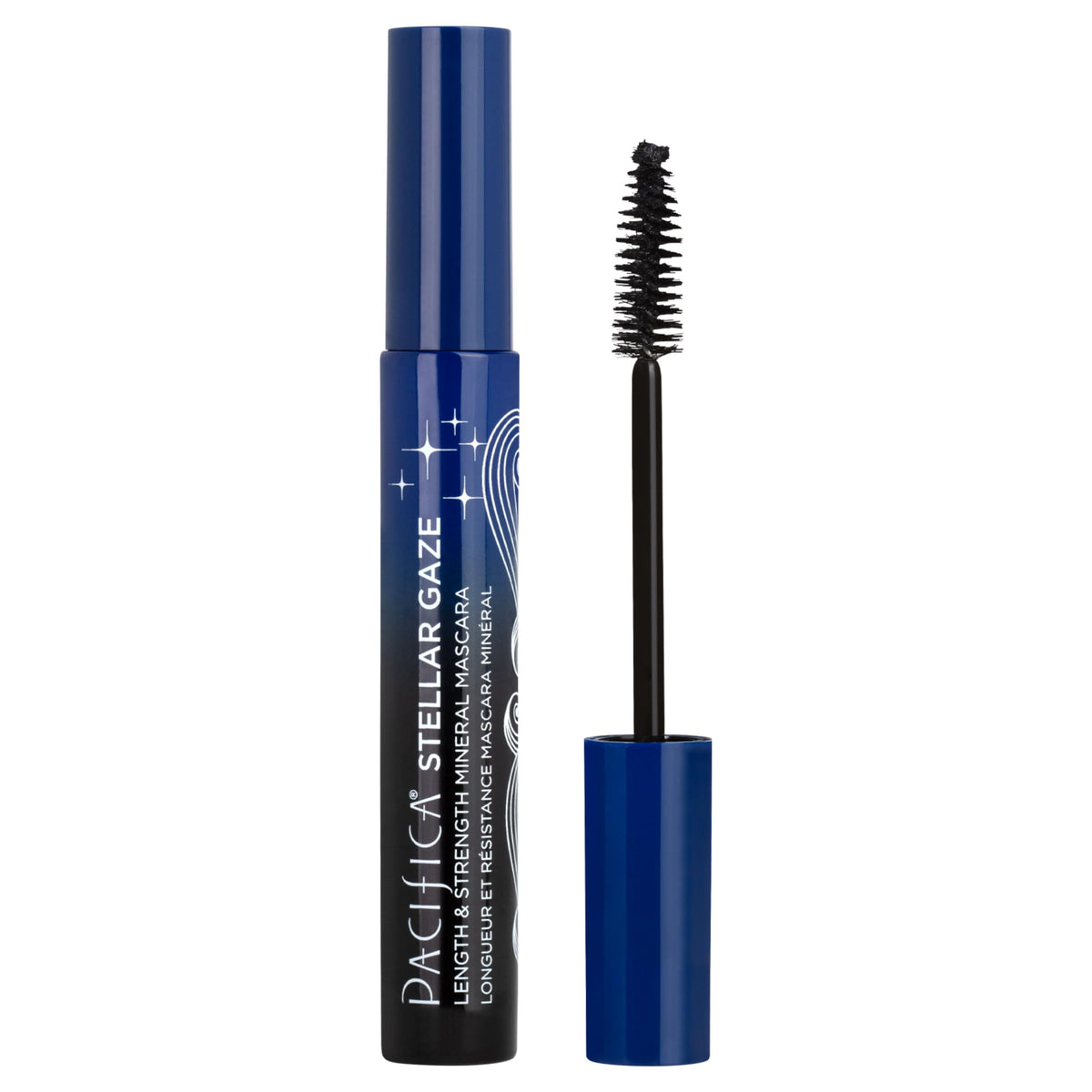 Pacifica Stellar Gaze Mascara (Supernova Black, Glass Vial) - Length & Strength Formula with Coconut & Vitamin B, Sustainable Packaging, Vegan