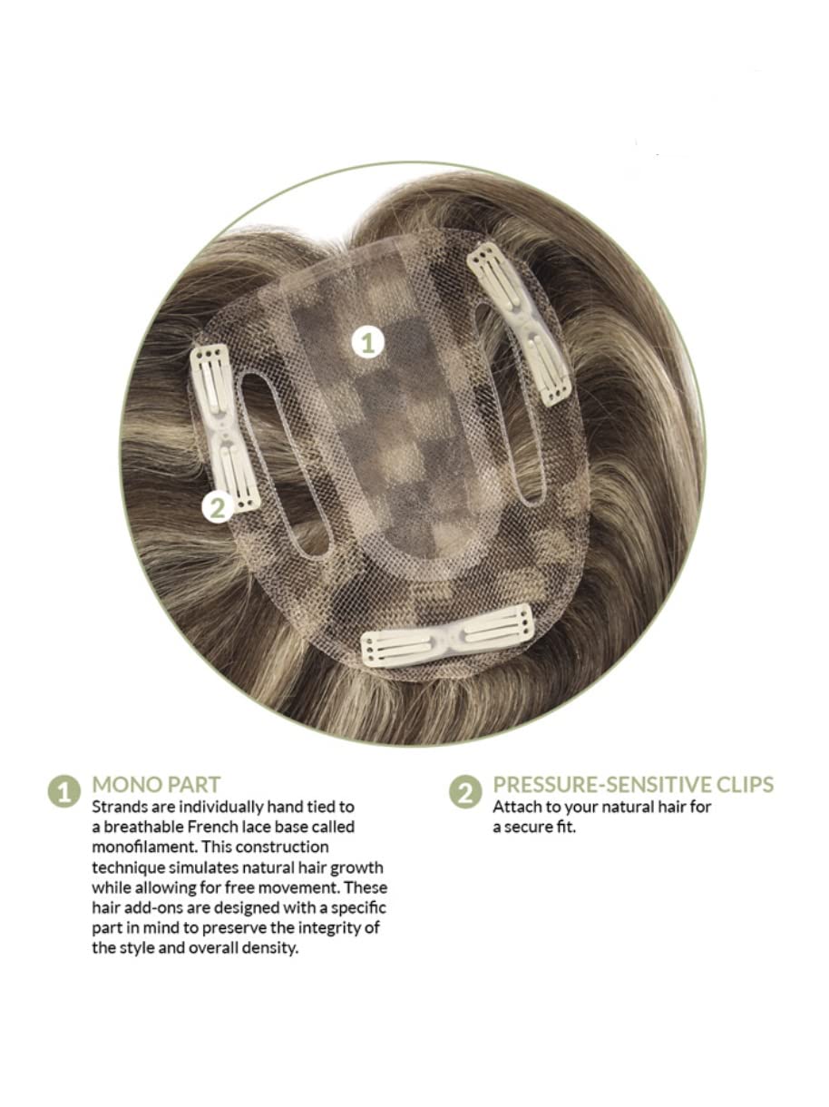 ADD-ON CENTER Human Hair/HF Synthetic Blend Topper by Envy, 5PC Bundle: Topper, 4oz Mara Ray Luxury Shampoo & Conditioner, Wide Tooth Comb, and 19 Beauty & Personal Care Belle of Hope Mara Ray