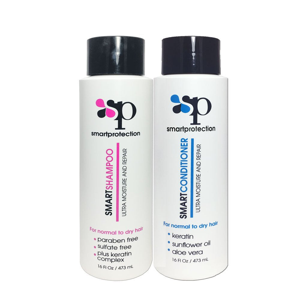 Shampoo and Conditioner Sulfate and Salt Free 16oz for Keratin Treated Hair by Smart Protection Beauty & Personal Care Infinito Colors