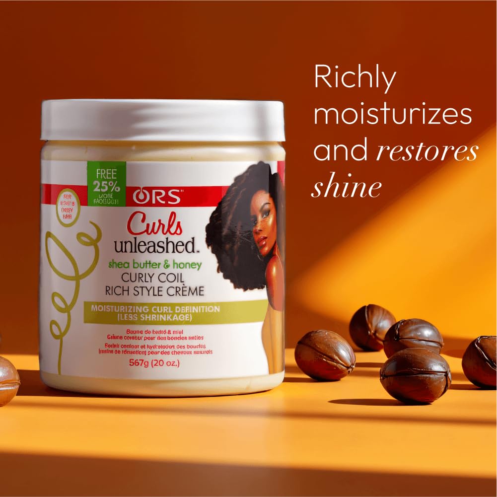 Curls Unleashed Style and Maintenance Shea Butter and Honey Curly Coil Creme for Moisturizing and Curl Definition, Less Shrinkage (19.2 oz) Beauty & Personal Care Curls Unleashed