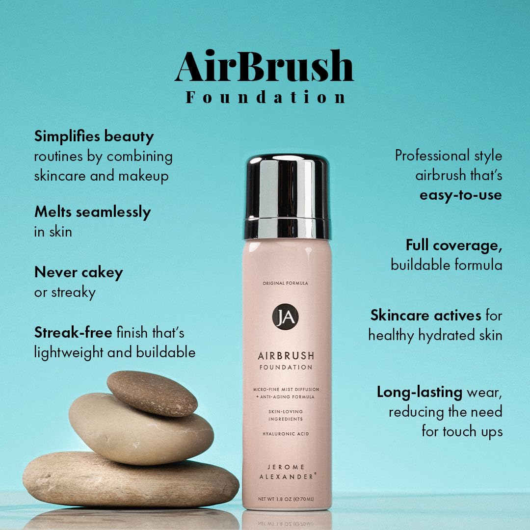 Jerome Alexander MagicMinerals AirBrush Foundation, Spray Makeup with Skincare Active Ingredients, Ultra-Light, Buildable, Full Coverage Formula Beauty & Personal Care Jerome Alexander