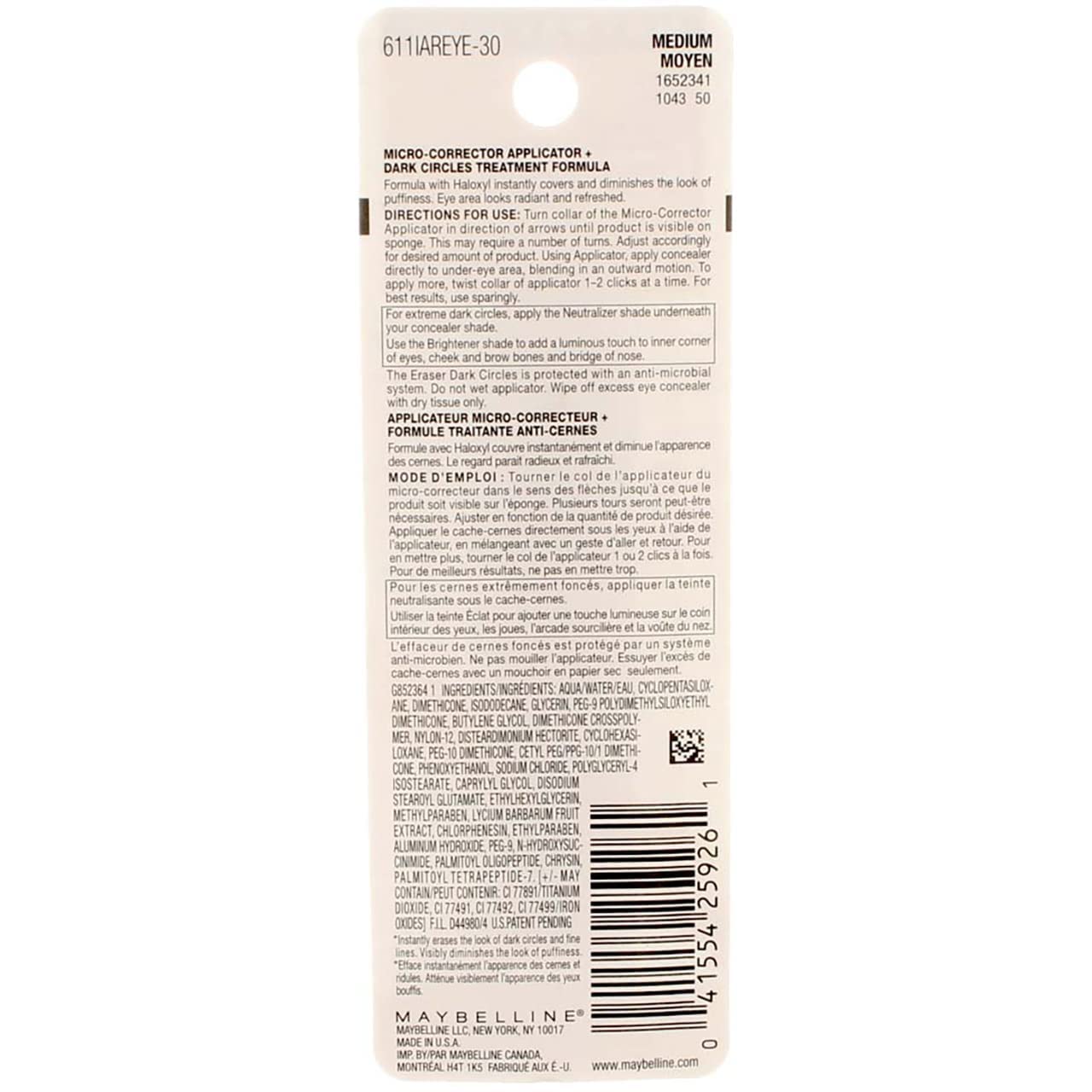 Maybelline Instant Age Rewind Eraser Dark Circles Treatment Concealer, Medium, 0.2 fl. oz. Beauty & Personal Care MAYBELLINE
