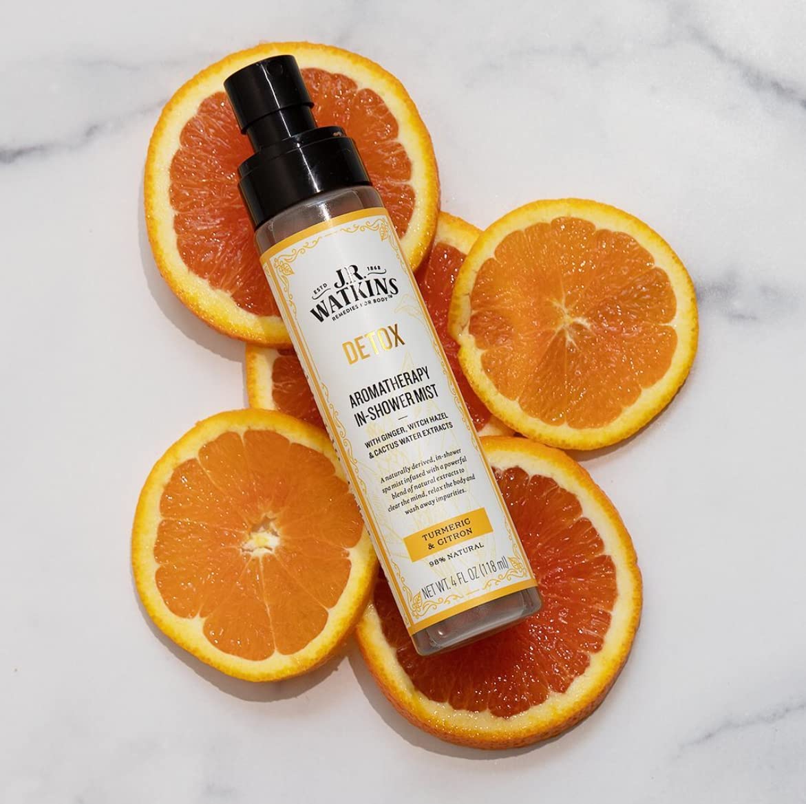 J.R. Watkins Detox Aromatherapy in-Shower Mist, Natural Turmeric & Citron, 4 oz Beauty & Personal Care J.R. Watkins