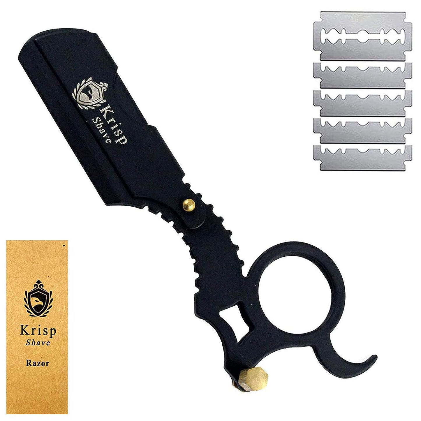 Professional Straight Razors For Men, Barber Razors Straight Edge Razor Kit For Close Shaving - Beard Cut Throat Finger Razor Safety Shavette With 10 Beauty & Personal Care Krisp Beauty