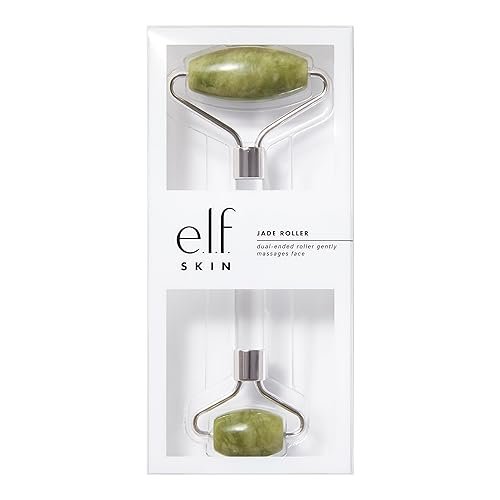 e.l.f. SKIN Jade Roller, Facial Roller to Massage & Destress Skin, Gently Massages, Soothes & Boosts Skin’s Vitality, Vegan Beauty & Personal Care e.l.f.