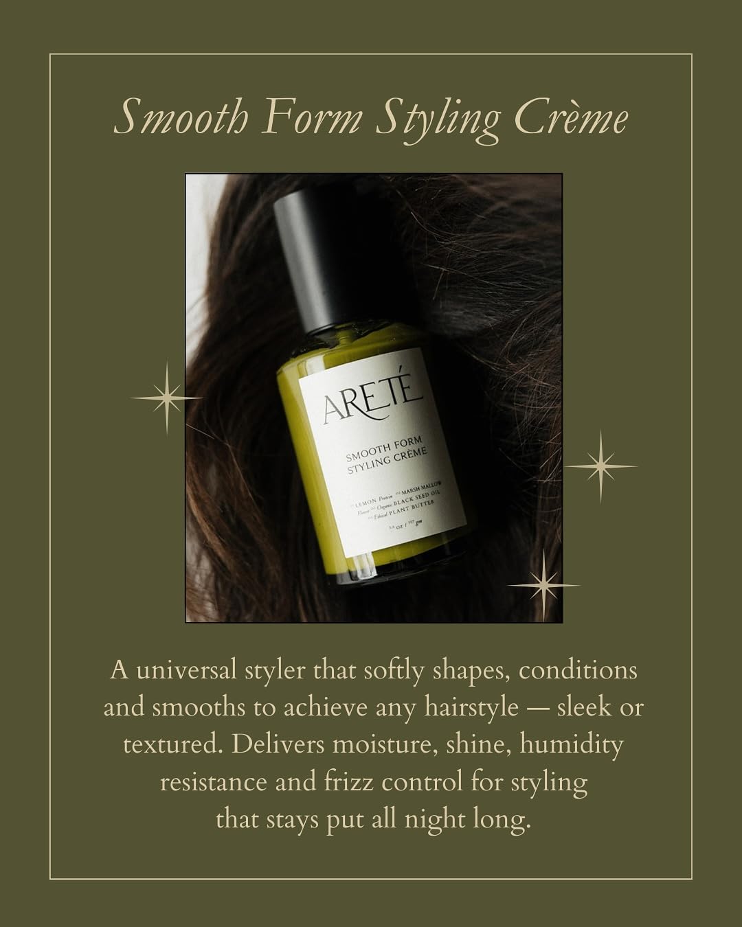 ARETÉ Smooth Form Styling Crème, Lightweight Hair Shaping Cream for Women + Men, Lemon Protein, Organic Black Seed Oil, Marsh Mallow Flower, Shea Beauty & Personal Care ARETÉ