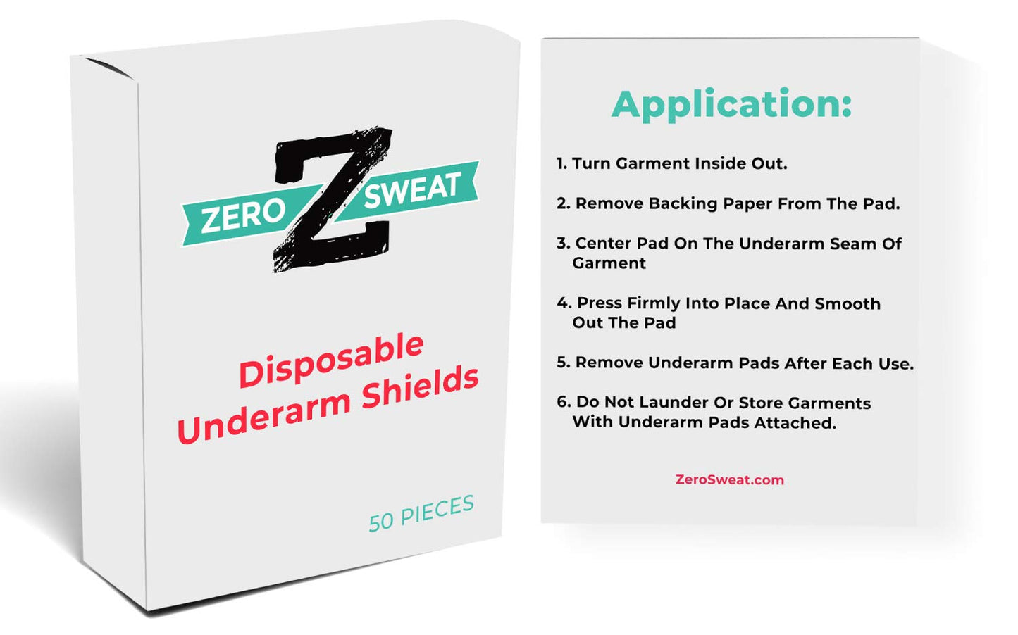 ZeroSweat Underarm Sweat Pads - Block Sweat w/Natural Disposable Absorbent Pads (50 Pads) Beauty and Personal Care ZeroSweat