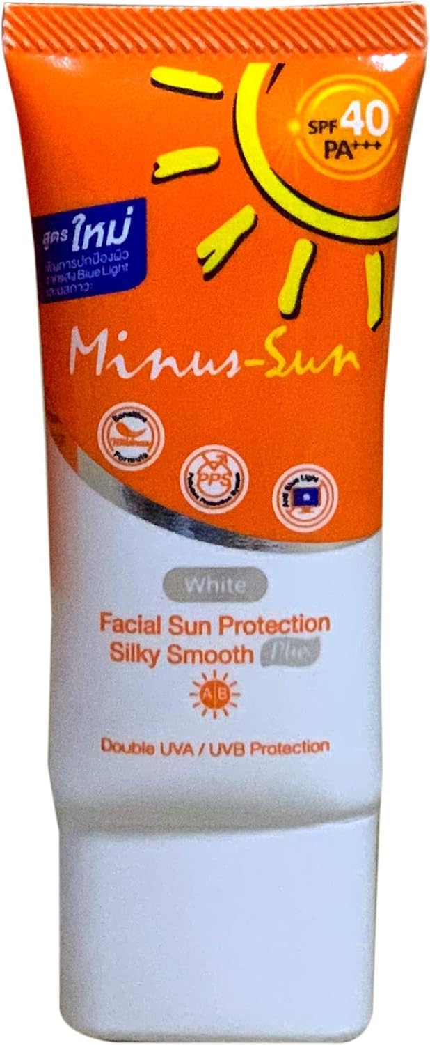 Minus-Sun SPF40 PA+++ (White) Pollution Protection Mousse 30 Gram. Facial Sun Protection Silky Smooth Plus UVA1 UVA2 and UVB Protection Beauty & Personal Care Minus Sun
