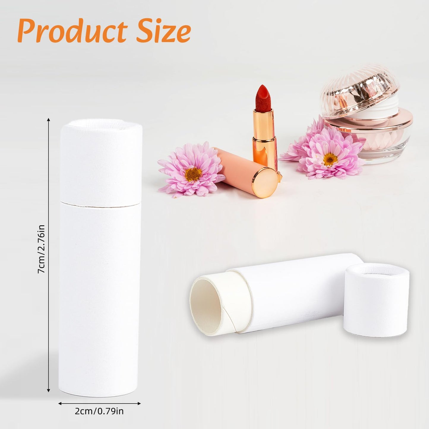 NICENEEDED 10 Pcs 10ML Paperboard Lip Balm Tubes, White Paper Lipstick Tube, Cardboard Empty Lip Gloss Container Solid Perfume Tube Cosmetic Box Beauty and Personal Care NICENEEDED