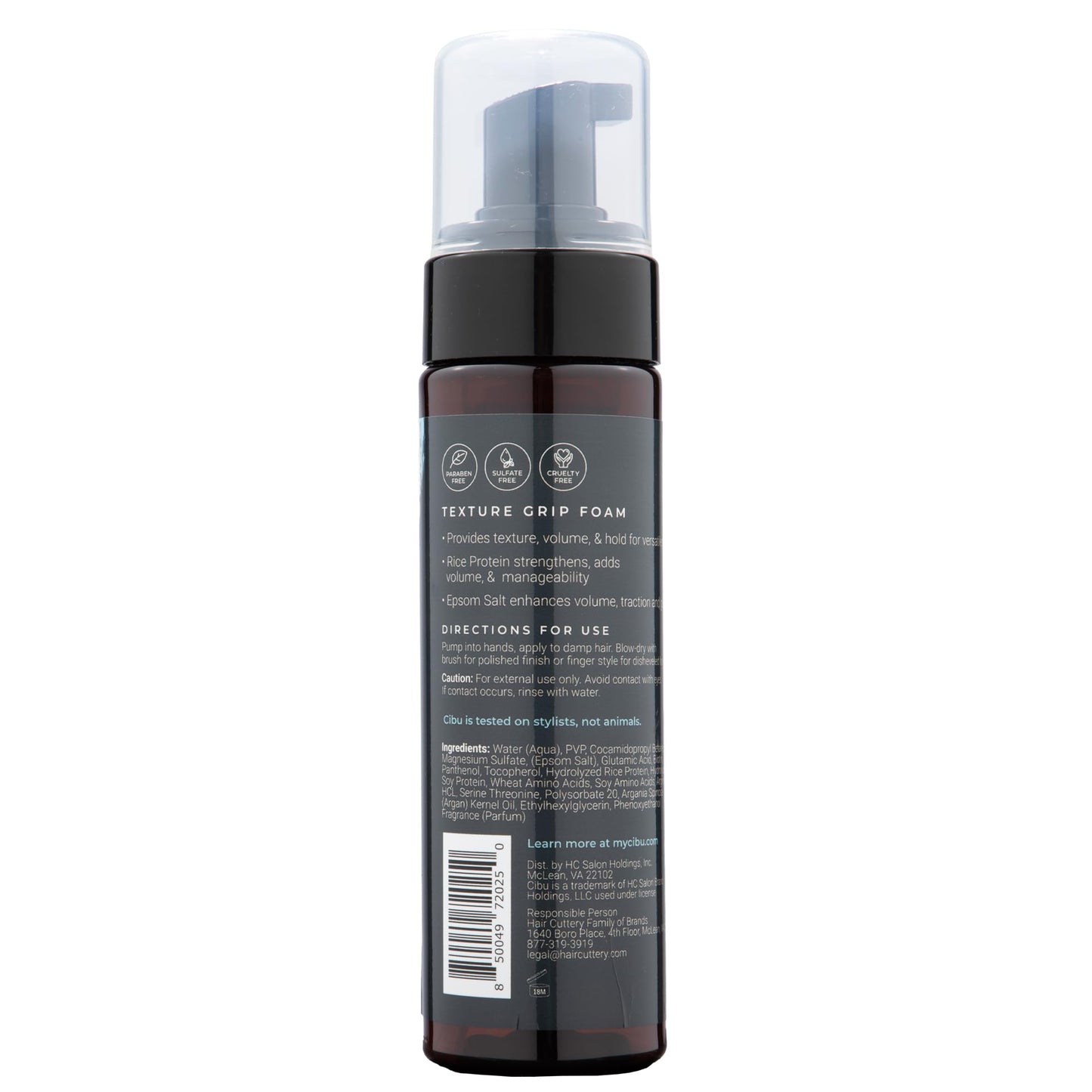 CIBU for Men Texture Grip Foam 6oz - Hair Styling Foam for Long Lasting Hold, Texture, and Volume While Keeping a Healthy Hair - Ideal for Messy Beauty & Personal Care CIBU