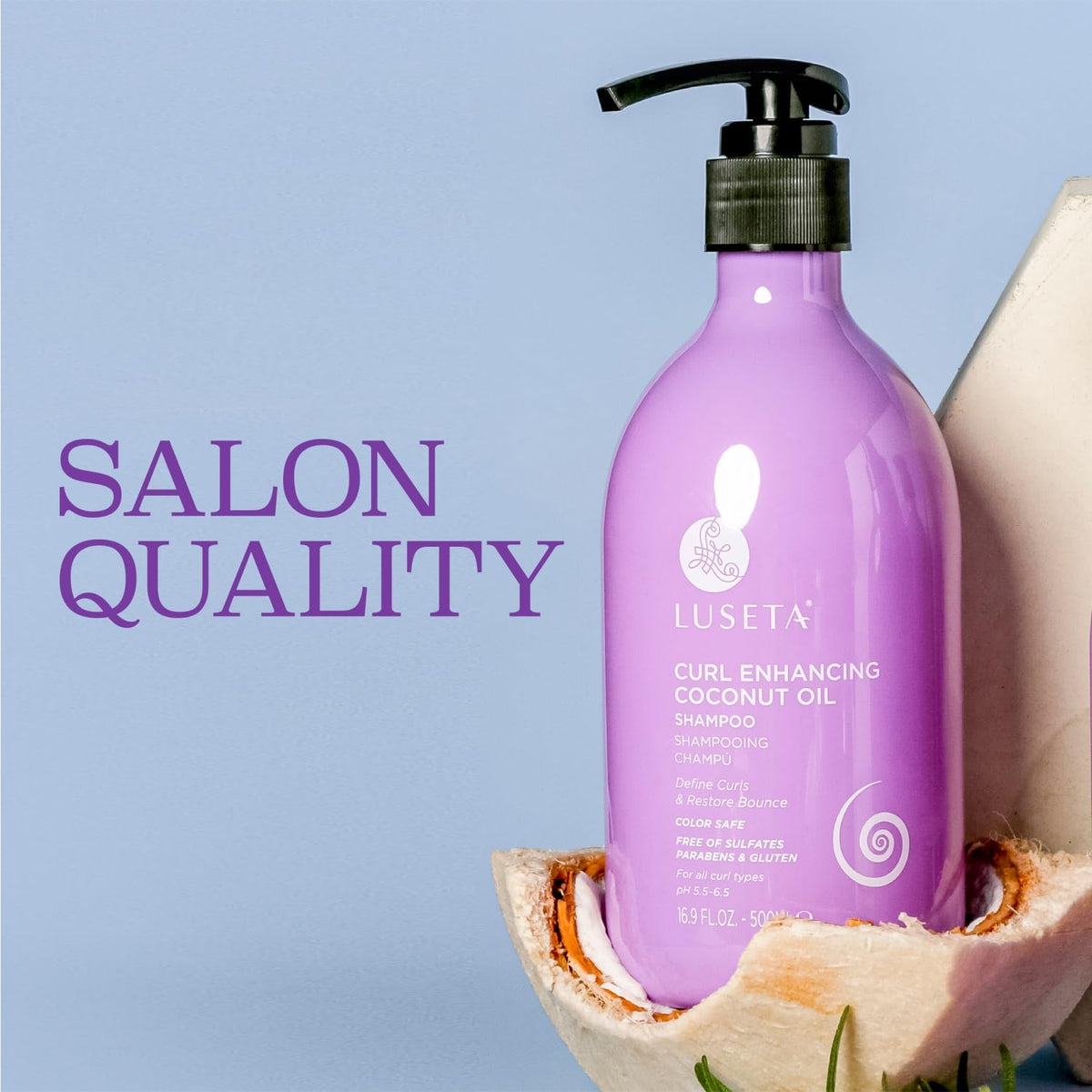 LUSETA Curl Enhancing Shampoo for Curly Hair, Restore Bounce 16.9oz