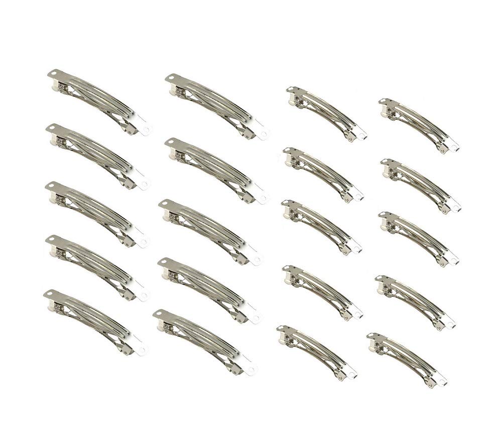 20pcs Assorted Size Metal Silver French Barrette Hair Clips for DIY Hair Clip Craft Bows Beauty & Personal Care Karuwil