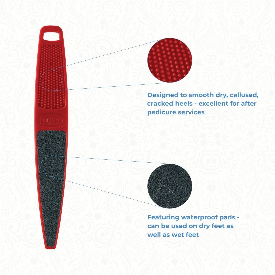 ForPro Professional Collection Red Panda Foot File, 60/100 Grit, Double-Sided Pedicure File for Feet and Heels, 10.5” L (Pack of 6) Beauty & Personal Care ForPro Professional Collection