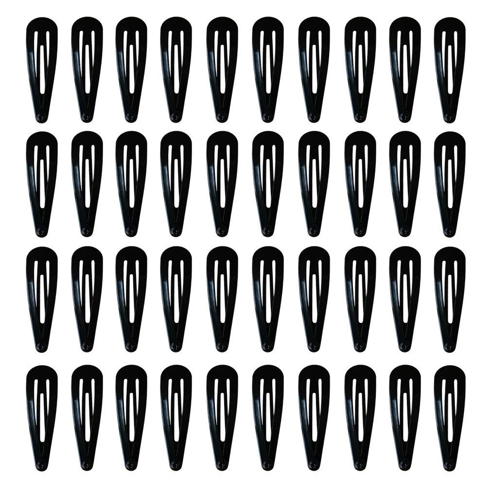 40 Pack Black 2 Inch Barrettes Women Metal Snap Hair Clips Accessories Beauty & Personal Care PIDOUDOU