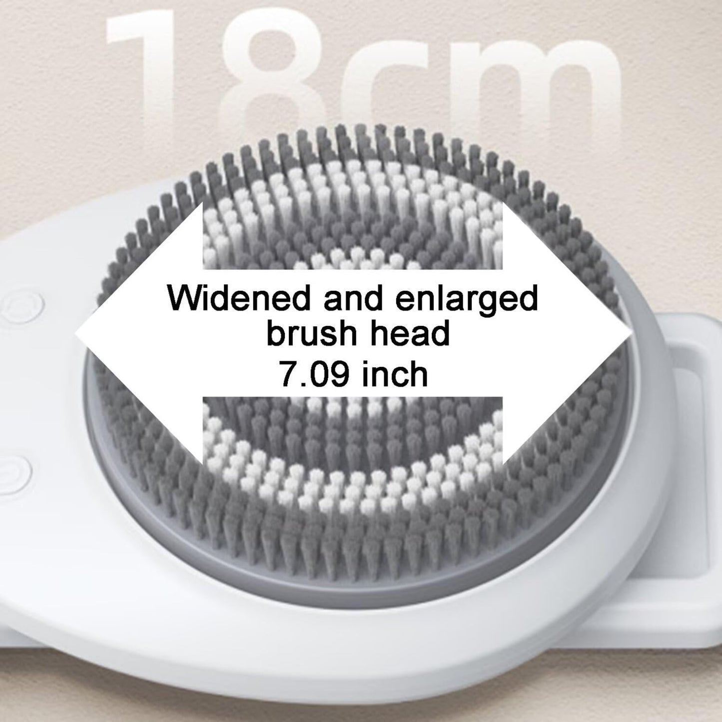 QUGURLID Wall Mounted Exfoliating Brush,Electric Back Bath Brush Automatic Rota Tion w/7.09" Large Brush Head and 3 Speed Adjustment Shower Brush Beauty and Personal Care QUGURLID