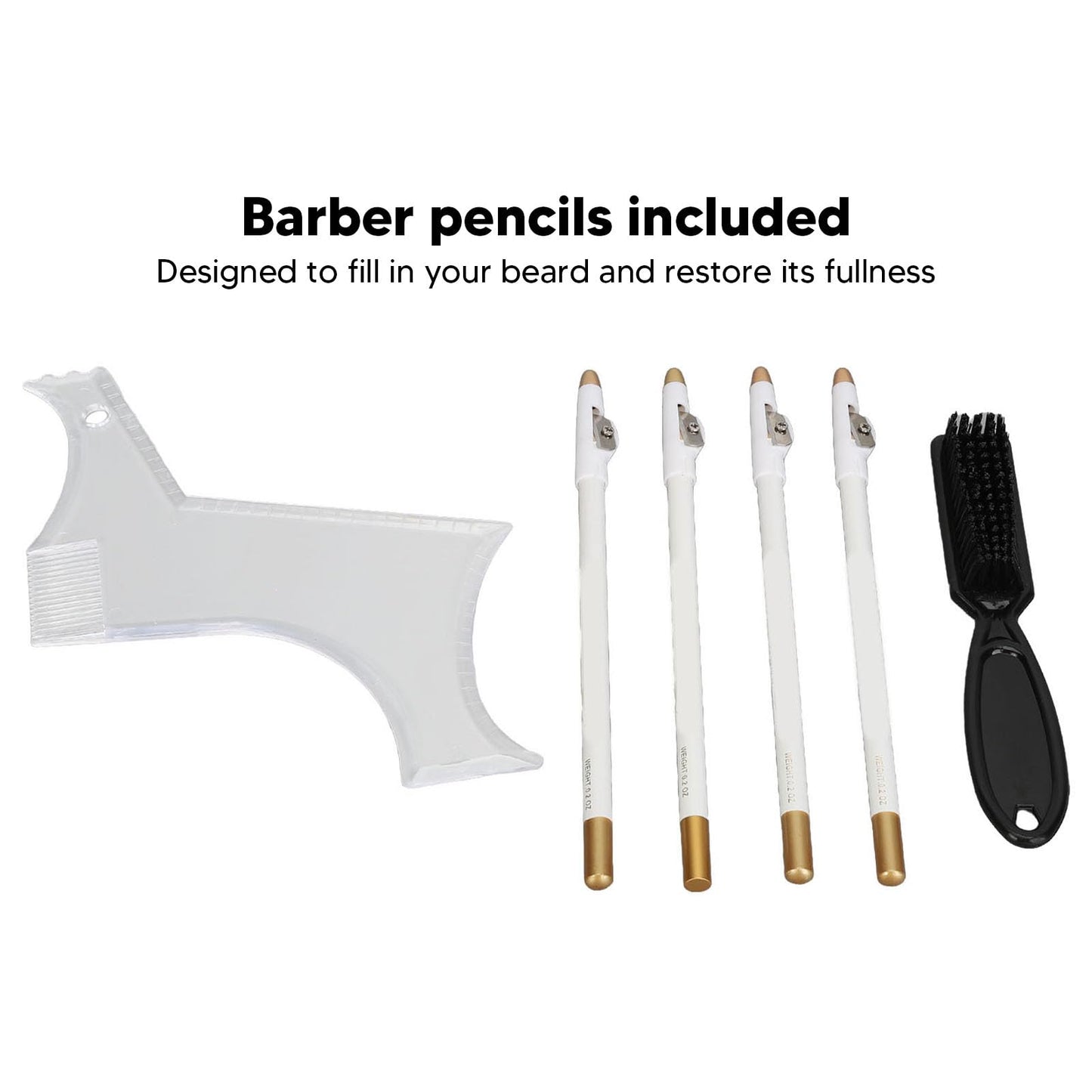 Beard Shaper, Professional Beard Shaping Tools with 4pcs Barber Pencil, Beard Template and Beard Brush, Beard Shape up Tool for Line Up & Edging Beauty and Personal Care Fockety