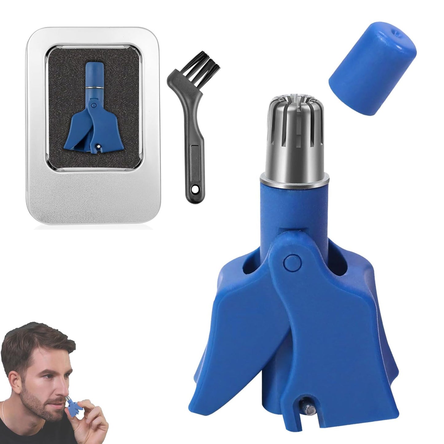 Infinity Choices Stainless Steel Hair Trimmer for Men and Women - Manual Nose and Ear Hair Trimmer - Nose Clippers, 360° Rotating Hair Trimmers Beauty and Personal Care Infinity Choices