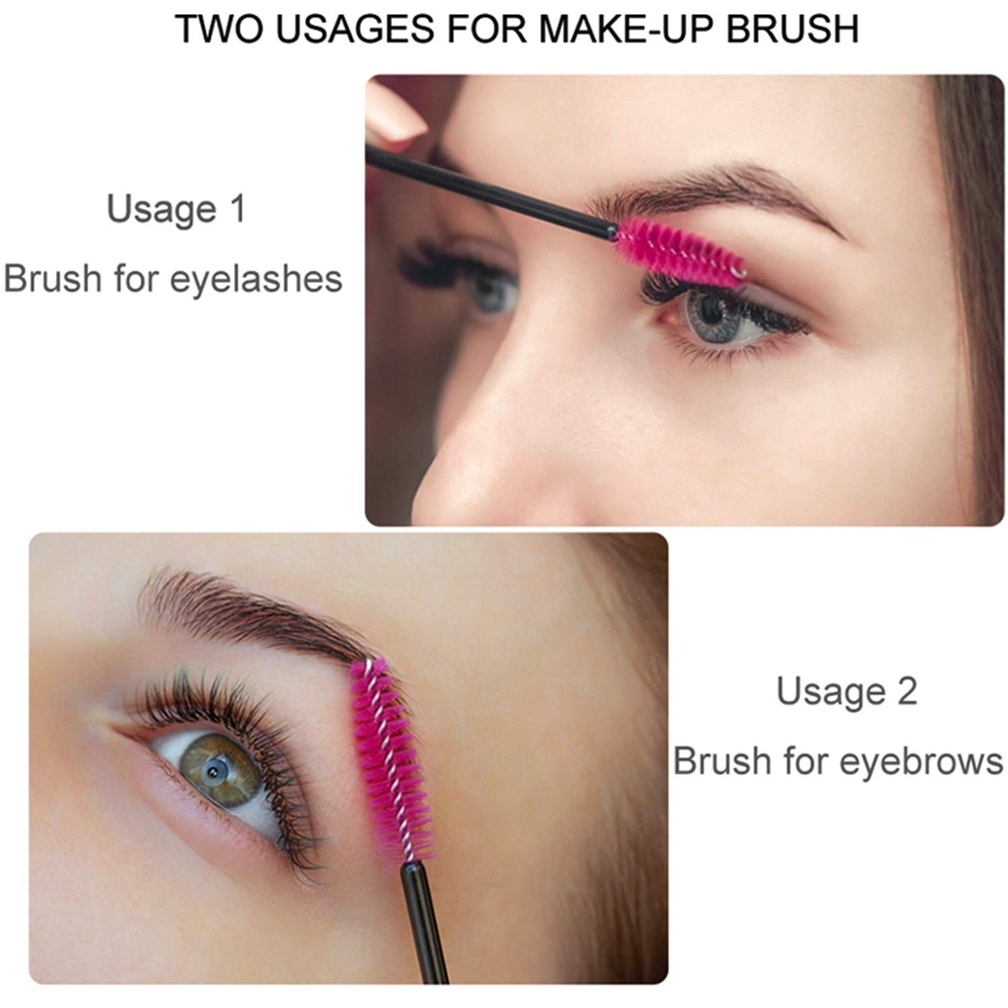 100PCS Disposable Eyelash Mascara Brushes for Eye Lashes Extension Eyebrow and Makeup(Rose) Beauty & Personal Care GUMIKE