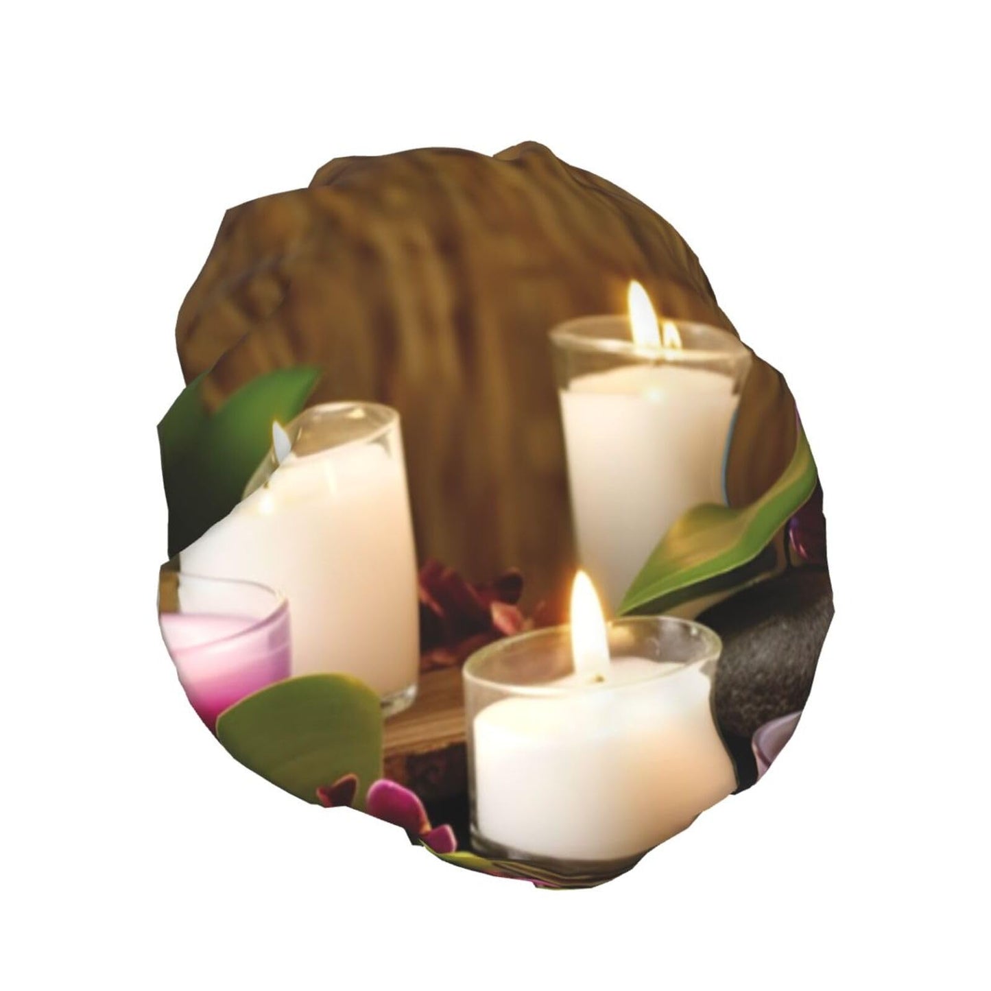Candles and Orchids Shower Cap for Women Men Large Reusable Shower Bonnet Double-Layer Waterproof Bath Caps Elastic Band Hair Hat for All Hairstyles Beauty and Personal Care BWLHJKE